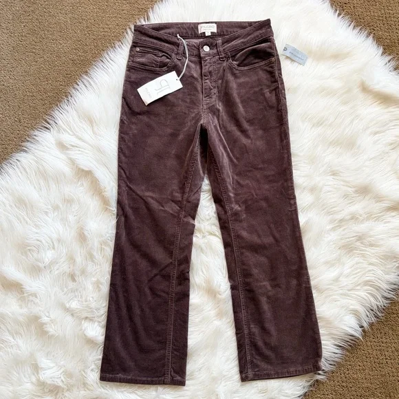 Pilcro NWT The Yaya Mid-Rise Corduroy Crop Flare Pant Brown 29P - Picture 2 of 6